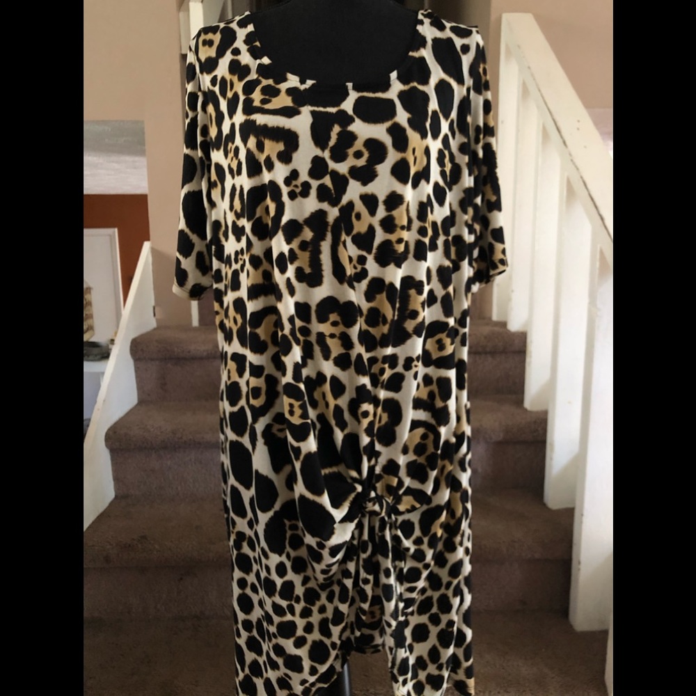 55.  Ashley Stewart•Front Knot Animal Print Dress•Size 18/20